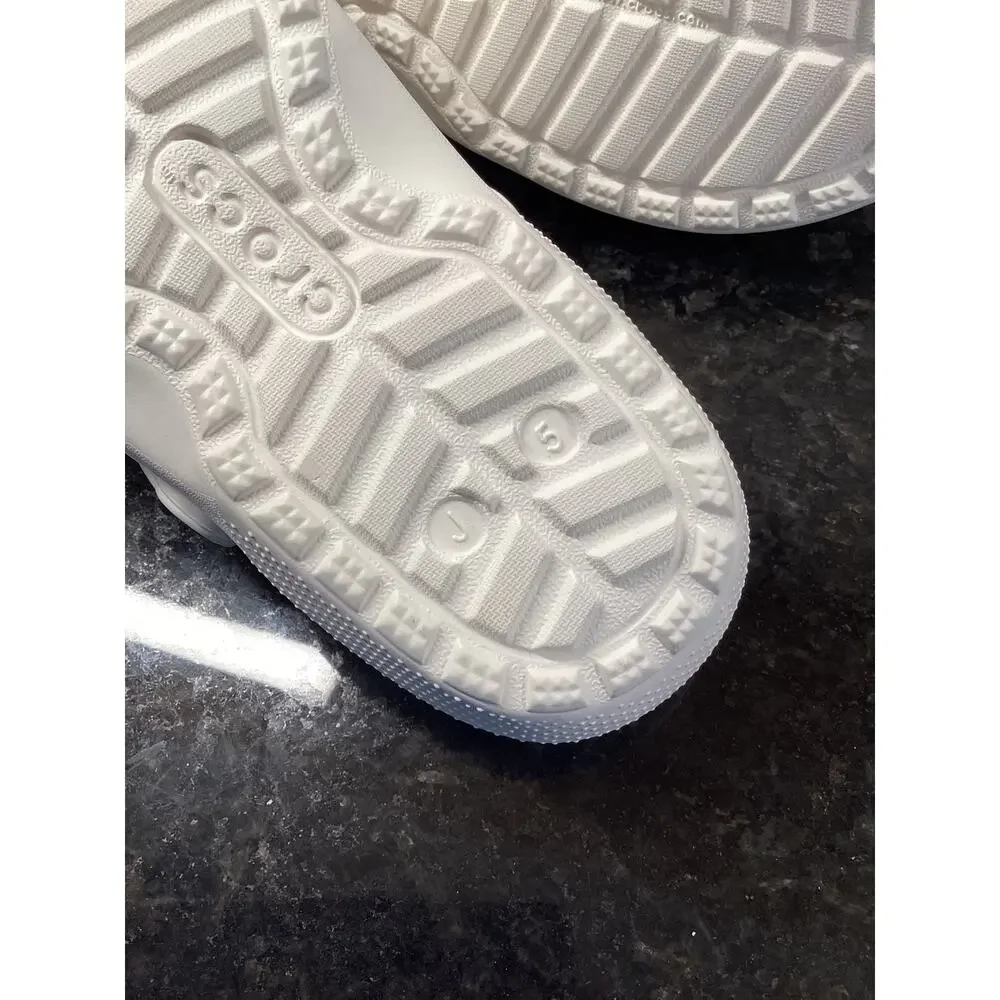 Crocs JUNIORS Classic Lined Super Cute Panda‎ Bear Clog Shoes Black White Size 5
